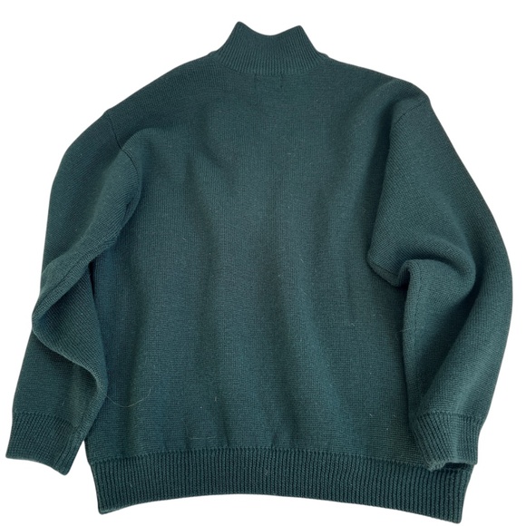 Patagonia Sweater Mens Green 1/4 Zip 100% Wool Made in Hong Kong Size L - Picture 2 of 5